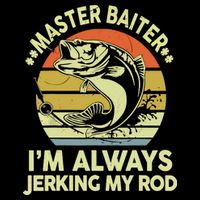 Vintage Fishing Master Baiter Im Always Jerking My Rod Funny Bass Dad Gift Womens T-Shirt