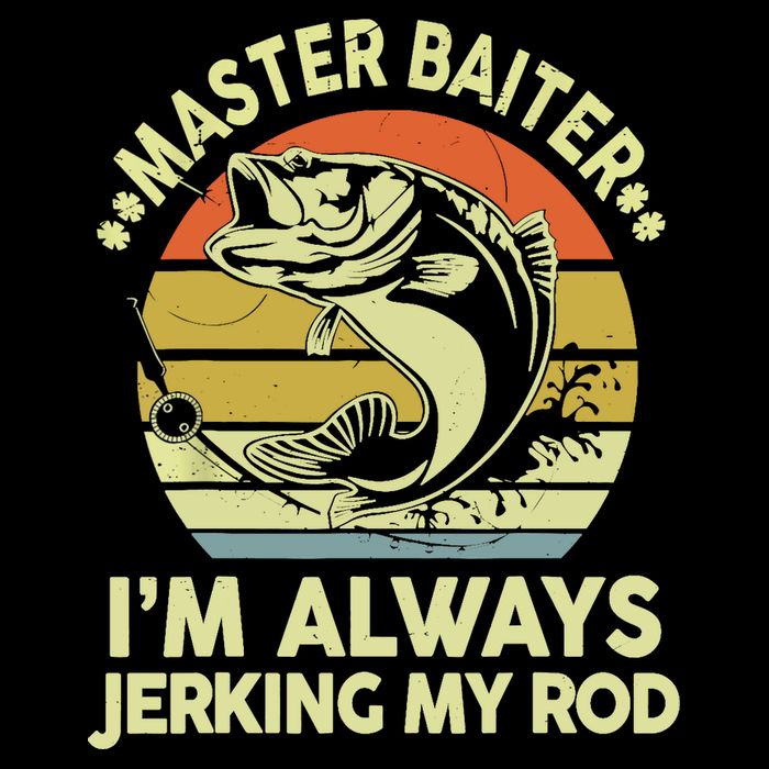 Vintage Fishing Master Baiter Im Always Jerking My Rod Funny Bass Dad Gift Womens T-Shirt