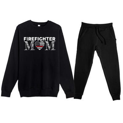 Vintage Firefighter Momma Sayings Graphic Gift Funny Gift Premium Crewneck Sweatsuit Set