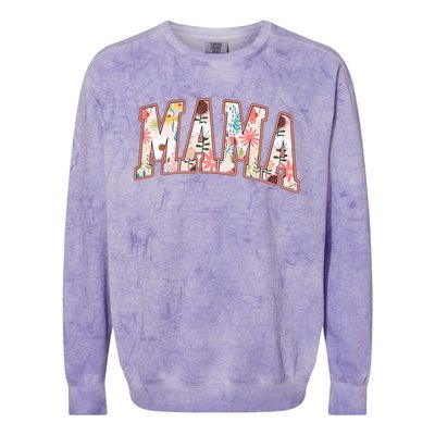 Vintage Floral Mama Colorblast Crewneck Sweatshirt