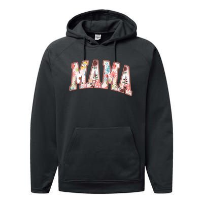 Vintage Floral Mama Performance Fleece Hoodie