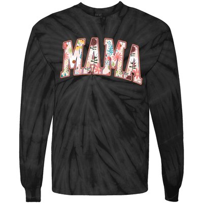 Vintage Floral Mama Tie-Dye Long Sleeve Shirt