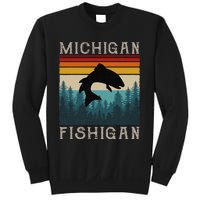 Vintage Fishing Michigan Pun Michigan Fishigan Sweatshirt