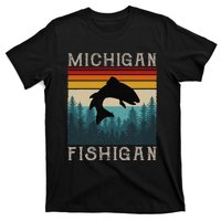 Vintage Fishing Michigan Pun Michigan Fishigan T-Shirt