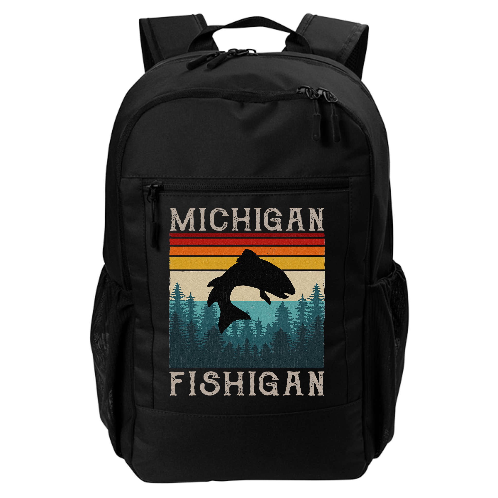 Vintage Fishing Michigan Pun Michigan Fishigan Backpack