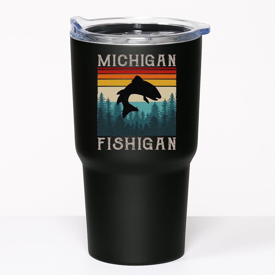 Vintage Fishing Michigan Pun Michigan Fishigan Tumbler