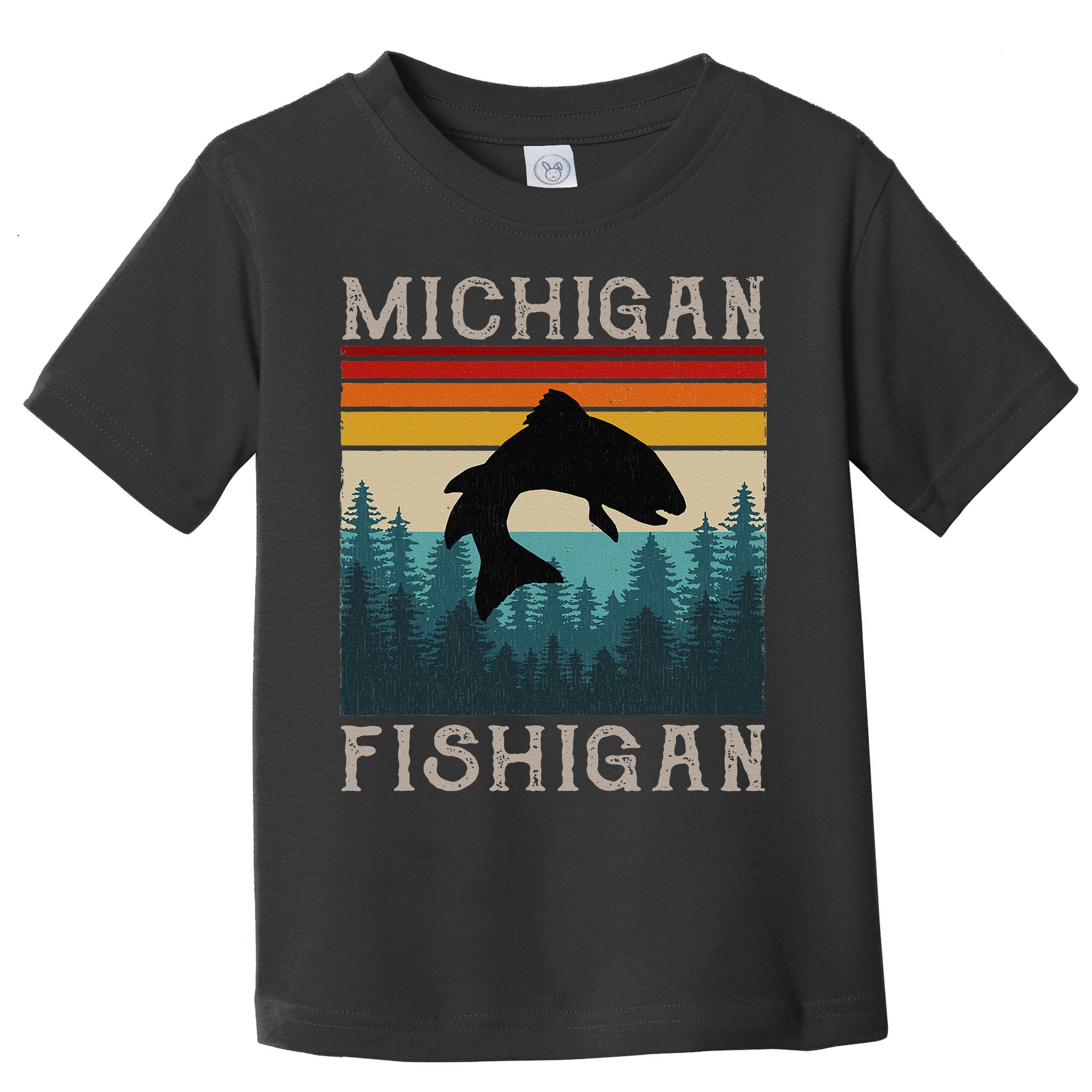 Vintage Fishing Michigan Pun Michigan Fishigan Toddler T-Shirt