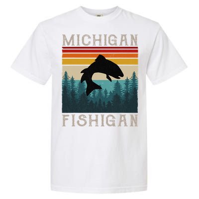 Vintage Fishing Michigan Pun Michigan Fishigan Garment-Dyed Heavyweight T-Shirt