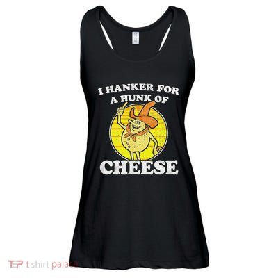 Vintage Funny Meme Retro I Hanker For A Hunk O Cheese Ladies Essential Flowy Tank
