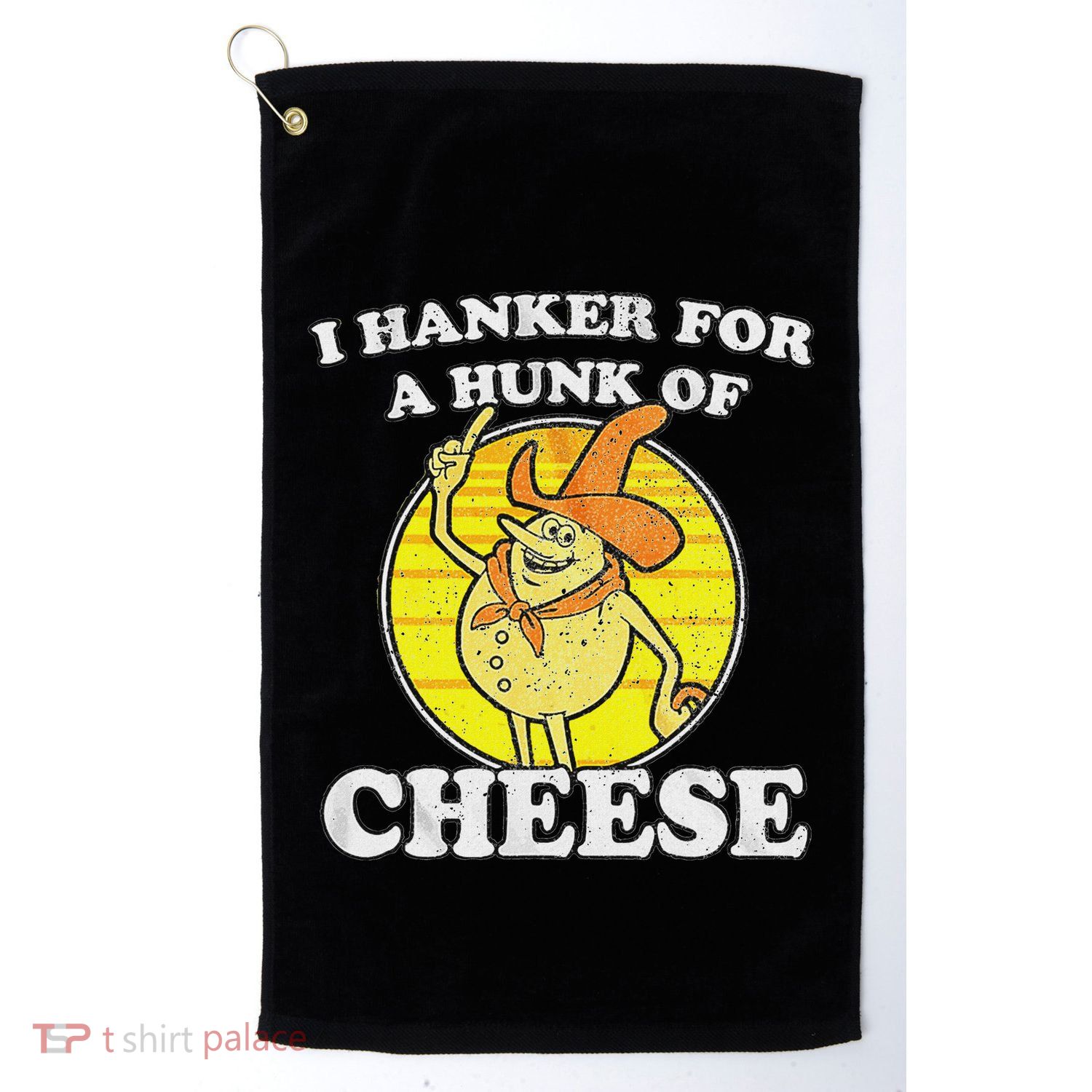 Vintage Funny Meme Retro I Hanker For A Hunk O Cheese Golf Towel