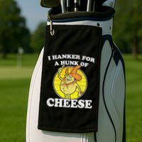 Vintage Funny Meme Retro I Hanker For A Hunk O Cheese Golf Towel