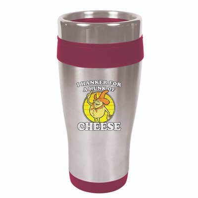 Vintage Funny Meme Retro I Hanker For A Hunk O Cheese 16oz Travel Tumbler