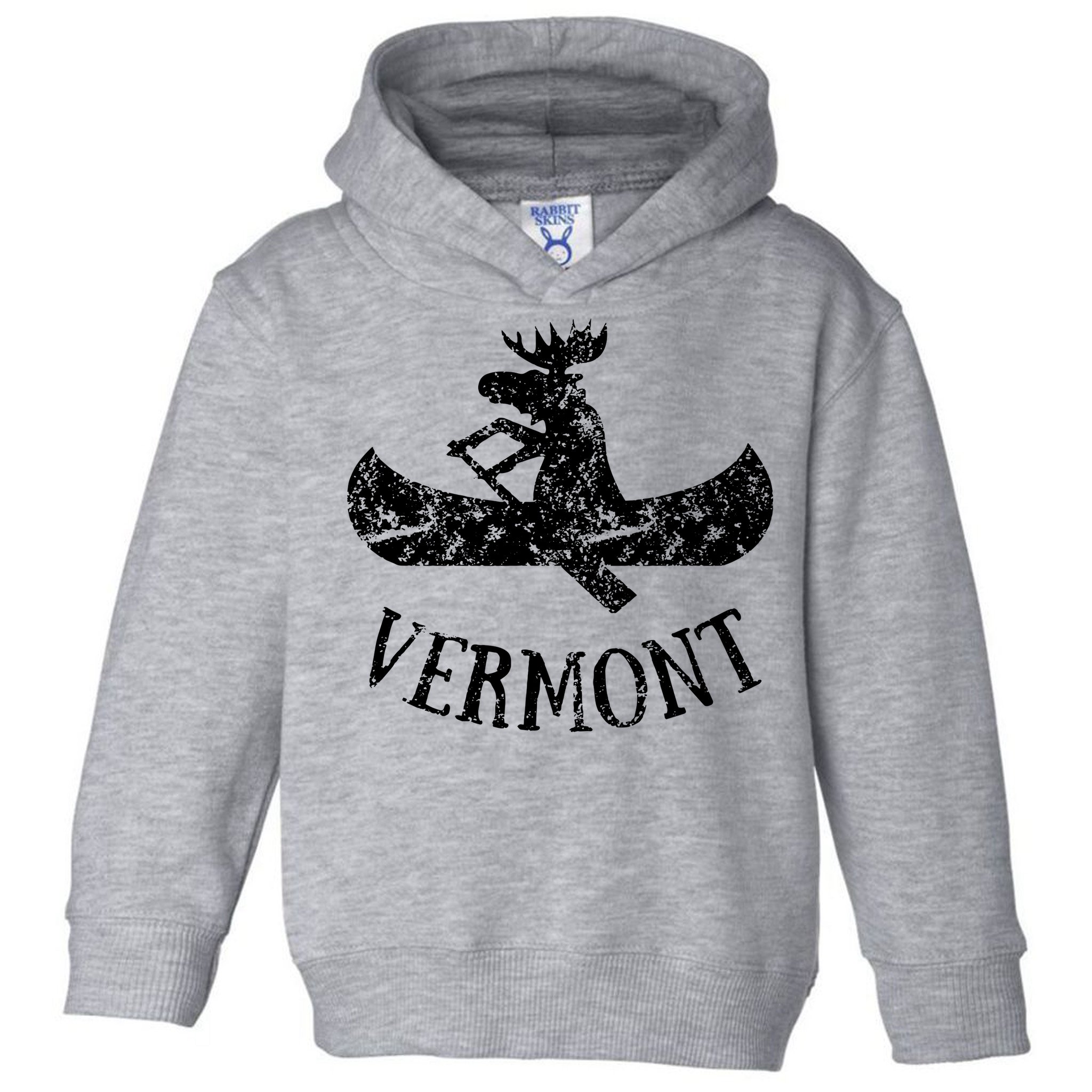 Vermont Funny Moose Canoe Vacation Toddler Hoodie