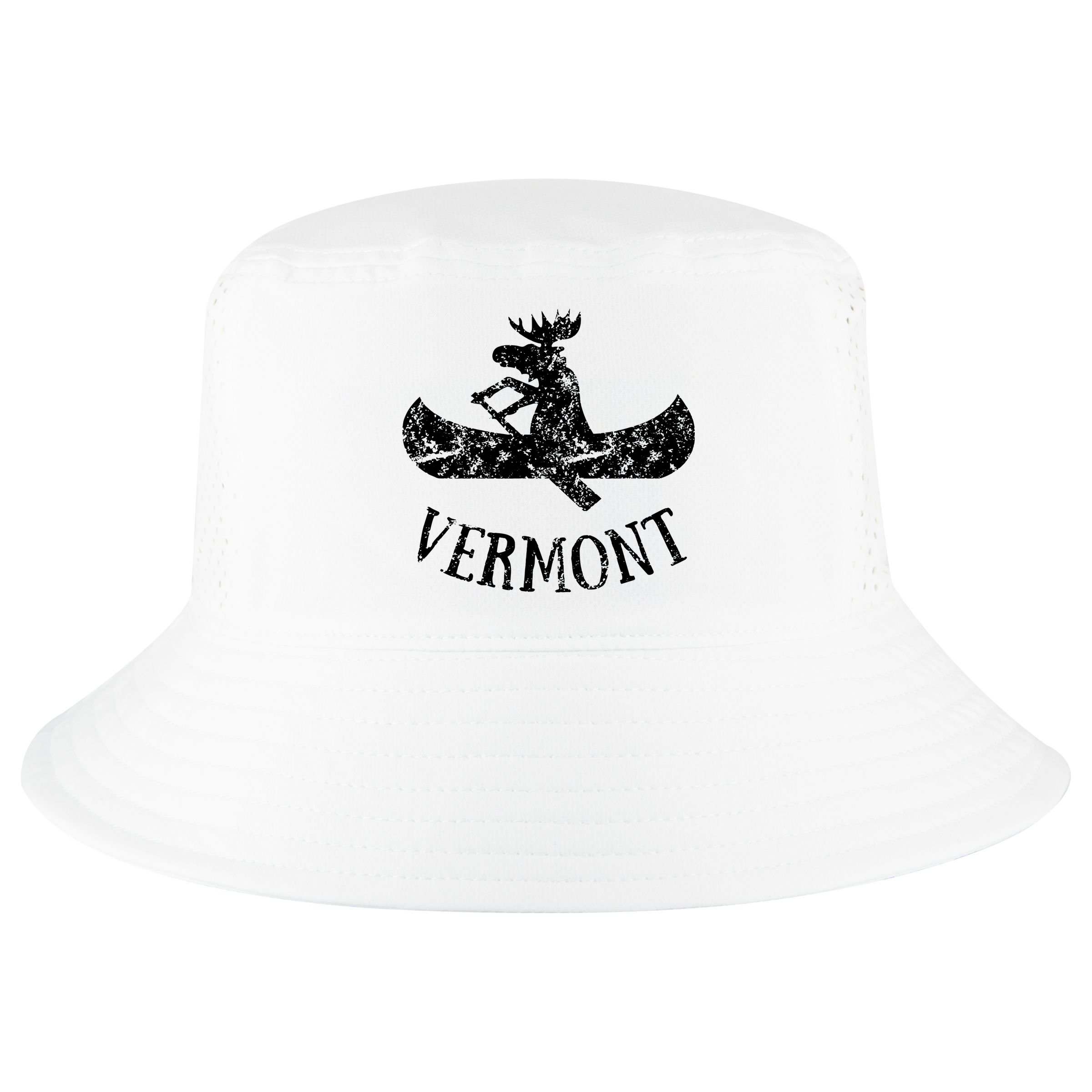 Vermont Funny Moose Canoe Vacation Cool Comfort Performance Bucket Hat