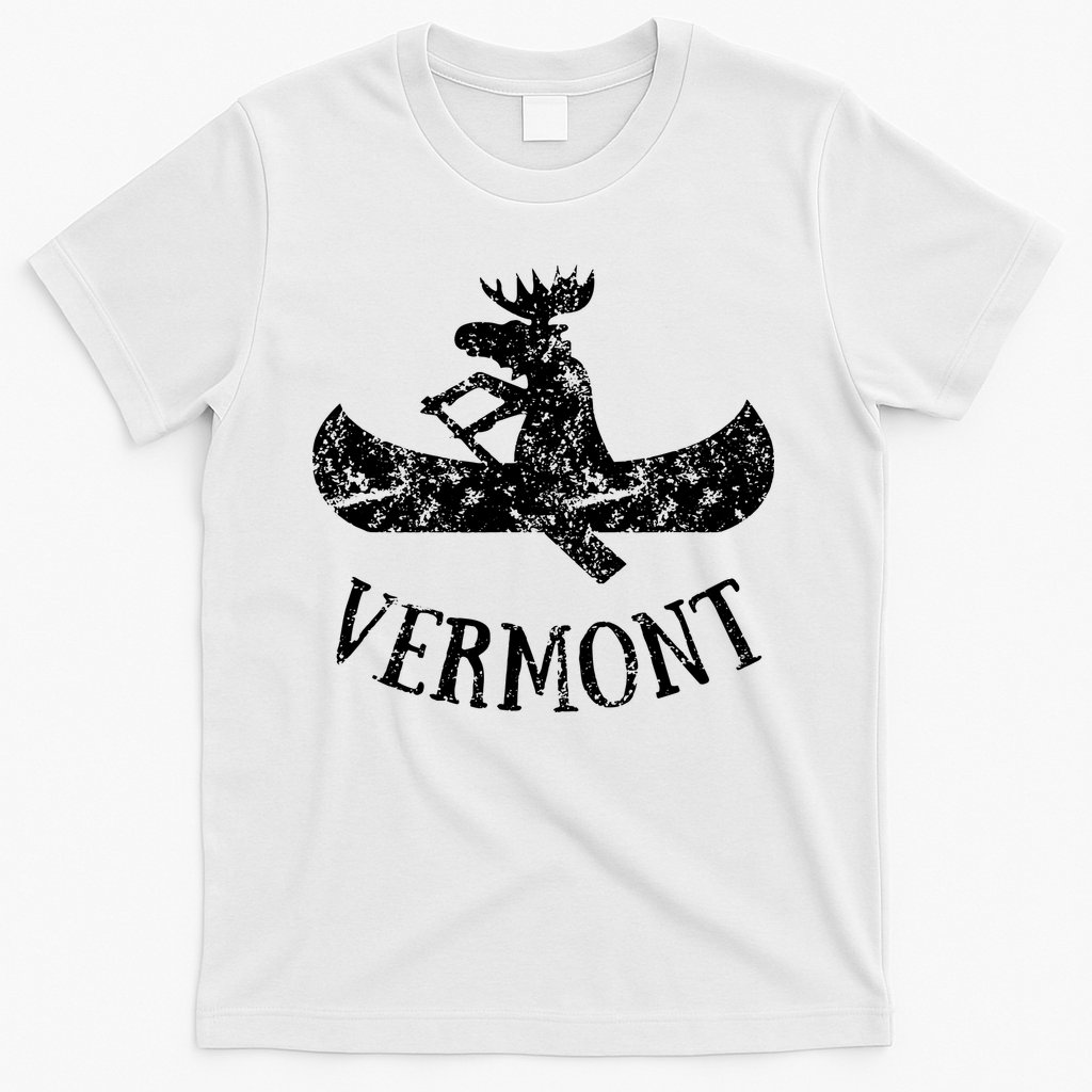 Vermont Funny Moose Canoe Vacation T-Shirt