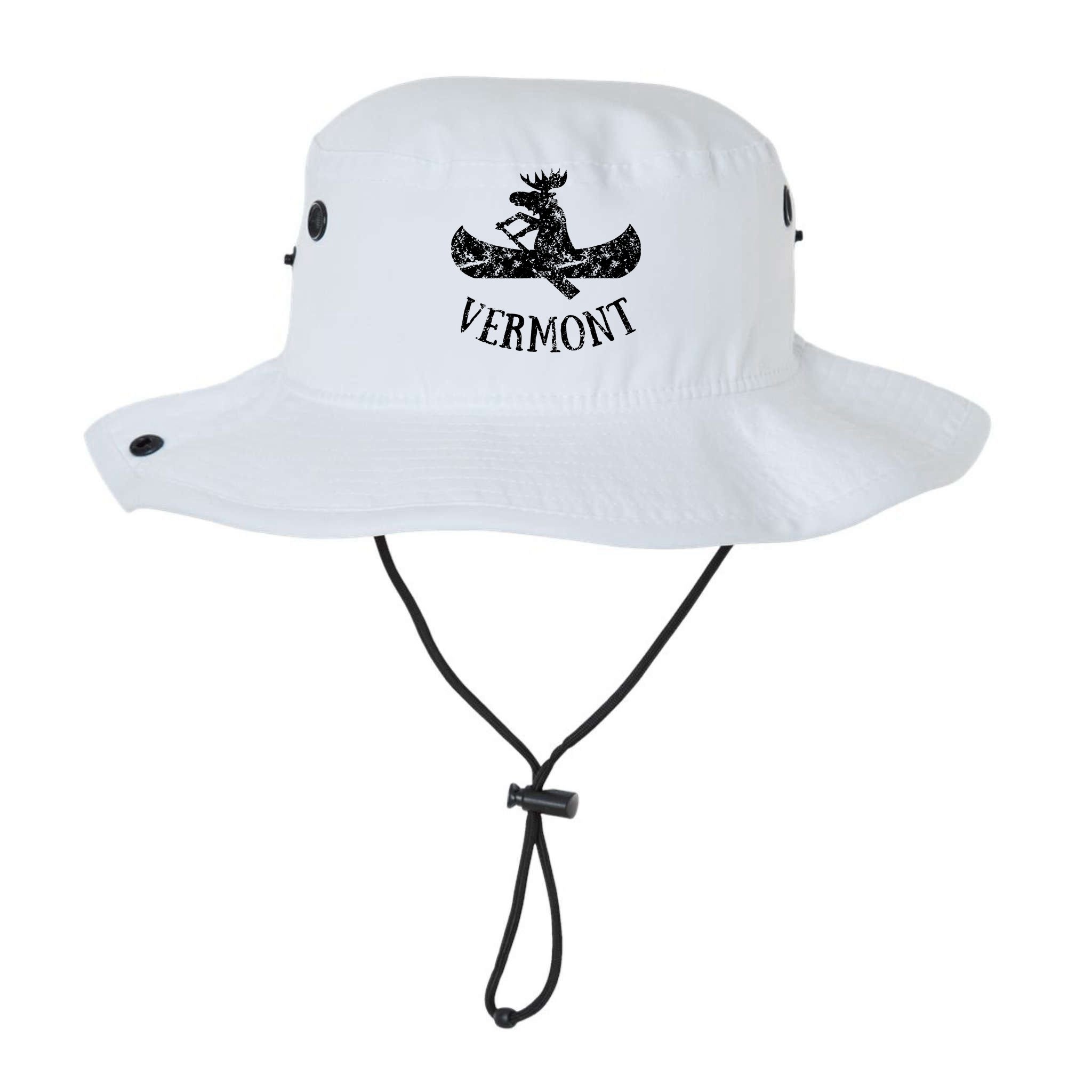 Vermont Funny Moose Canoe Vacation Bucket Hat