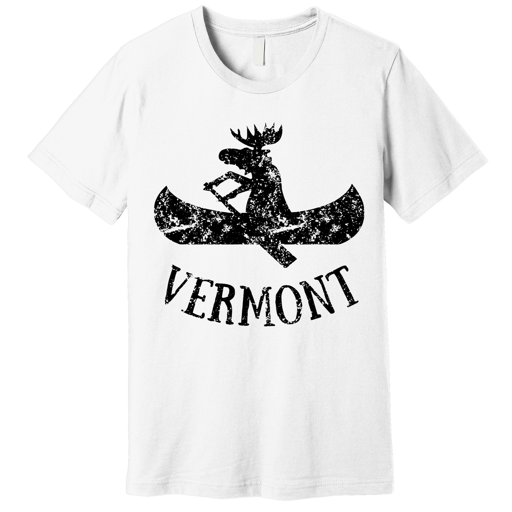 Vermont Funny Moose Canoe Vacation Premium T-Shirt