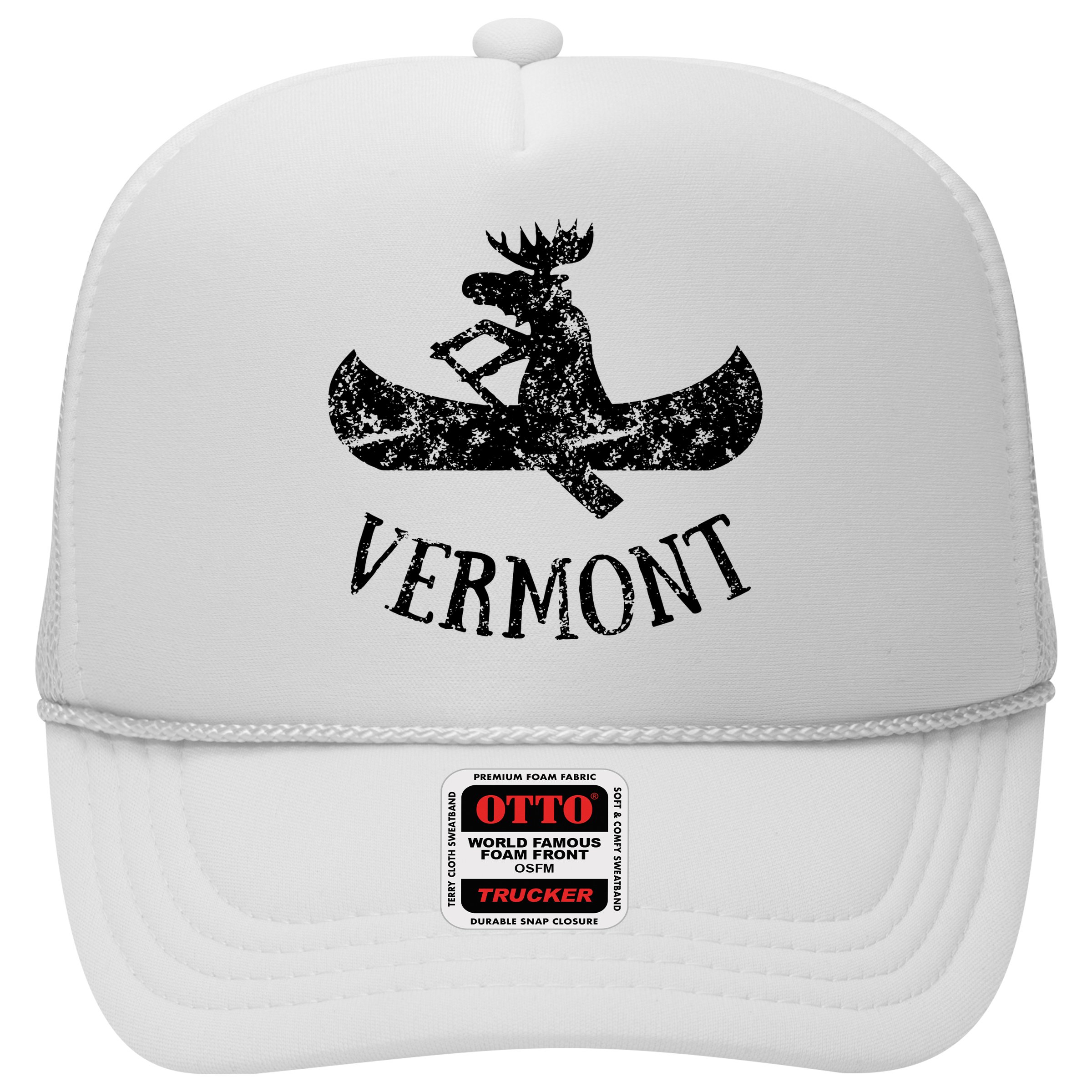 Vermont Funny Moose Canoe Vacation Hat