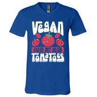 Vegan From My Head Tomatoes Veganism Meaningful Gift V-Neck T-Shirt