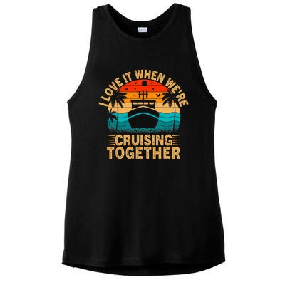 Vintage Family Matching Couple Cruise Ship Cruising Vacation Ladies PosiCharge Tri-Blend Wicking Tank