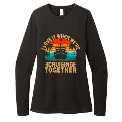 Vintage Family Matching Couple Cruise Ship Cruising Vacation Womens CVC Long Sleeve Shirt