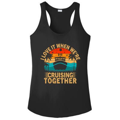 Vintage Family Matching Couple Cruise Ship Cruising Vacation Ladies PosiCharge Competitor Racerback Tank