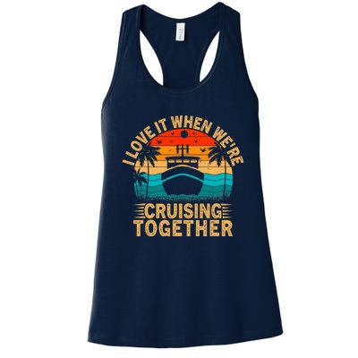 Vintage Family Matching Couple Cruise Ship Cruising Vacation Women's Racerback Tank