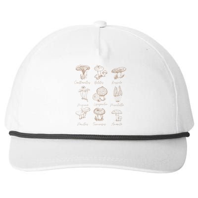 Vintage Fungi Mushroom Lover Mycology Goth Style Snapback Five-Panel Rope Hat