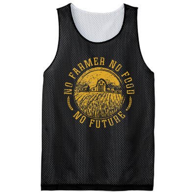 Vintage Farm No Farmer No Food No Future Farming Farm Lover Mesh Reversible Basketball Jersey Tank