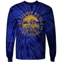 Vintage Farm No Farmer No Food No Future Farming Farm Lover Tie-Dye Long Sleeve Shirt