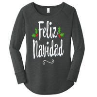 Vintage Feliz Navidad Retro Mexican Christmas Spanish Xmas Women's Perfect Tri Tunic Long Sleeve Shirt