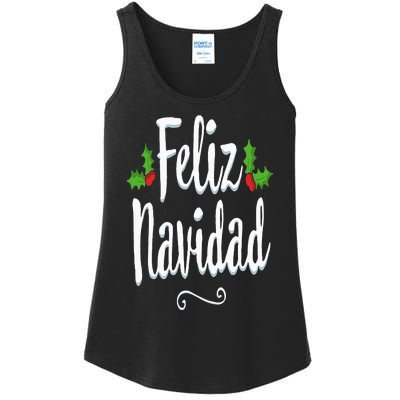 Vintage Feliz Navidad Retro Mexican Christmas Spanish Xmas Ladies Essential Tank