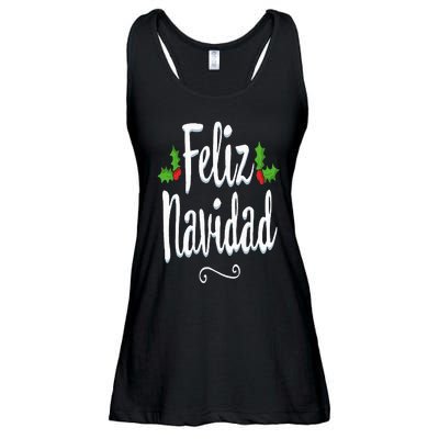 Vintage Feliz Navidad Retro Mexican Christmas Spanish Xmas Ladies Essential Flowy Tank