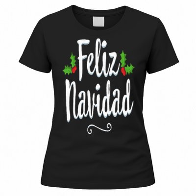 Vintage Feliz Navidad Retro Mexican Christmas Spanish Xmas Women's T-Shirt