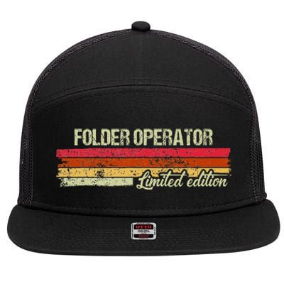 Vintage Folder Operator Limited Edition 7 Panel Mesh Trucker Snapback Hat