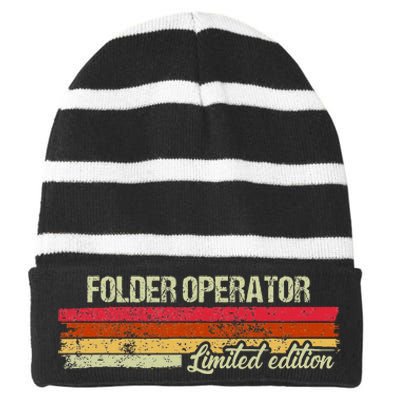 Vintage Folder Operator Limited Edition Striped Beanie with Solid Band