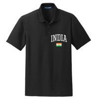 Vintage Flag Of India Love Your Country Dry Zone Grid Polo