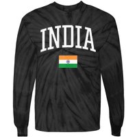 Vintage Flag Of India Love Your Country Tie-Dye Long Sleeve Shirt