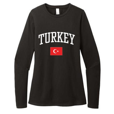 Vintage Flag Of Turkey Love Your Country Meaningful Gift Womens CVC Long Sleeve Shirt