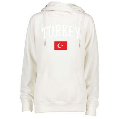 Vintage Flag Of Turkey Love Your Country Meaningful Gift Womens Funnel Neck Pullover Hood