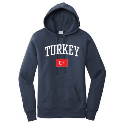 Vintage Flag Of Turkey Love Your Country Meaningful Gift Women's Pullover Hoodie