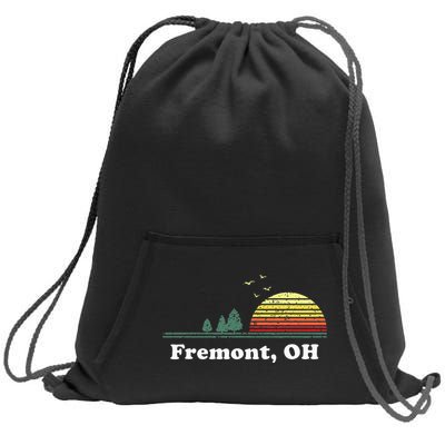 Vintage Fremont Ohio Home Souvenir Print Sweatshirt Cinch Pack Bag