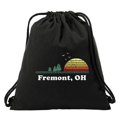 Vintage Fremont Ohio Home Souvenir Print Drawstring Bag