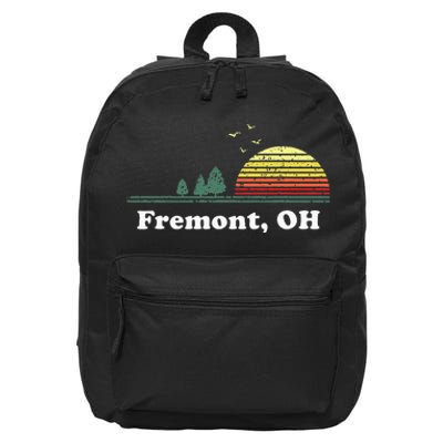 Vintage Fremont Ohio Home Souvenir Print 16 in Basic Backpack