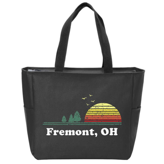 Vintage Fremont Ohio Home Souvenir Print Zip Tote Bag