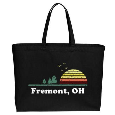 Vintage Fremont Ohio Home Souvenir Print Cotton Canvas Jumbo Tote