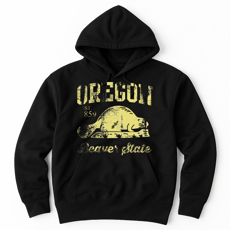 Vintage Fade Oregon Flag Beaver State Travel Hoodie