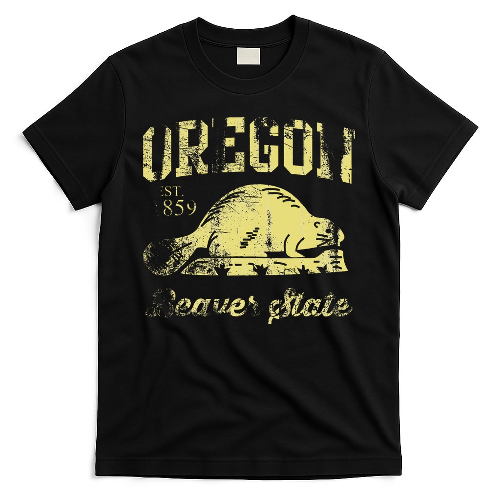 Vintage Fade Oregon Flag Beaver State Travel T-Shirt