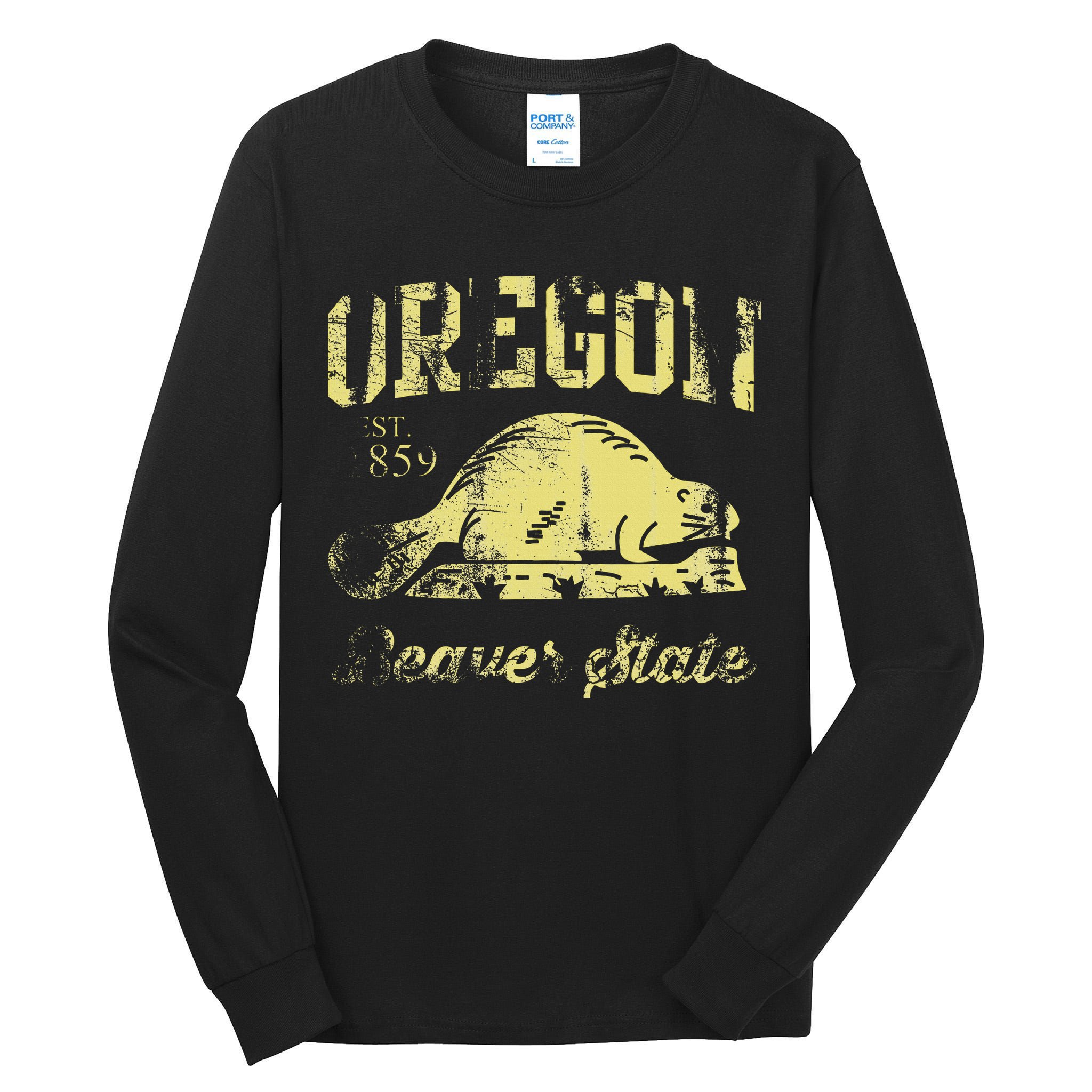 Vintage Fade Oregon Flag Beaver State Travel Tall Long Sleeve T-Shirt