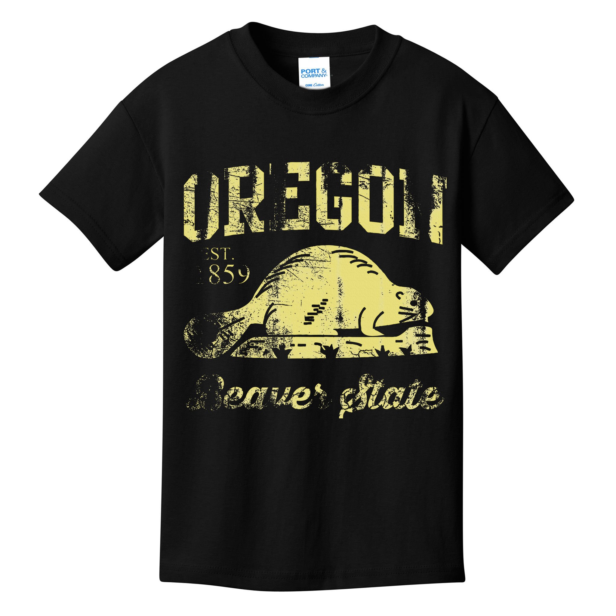 Vintage Fade Oregon Flag Beaver State Travel Kids T-Shirt